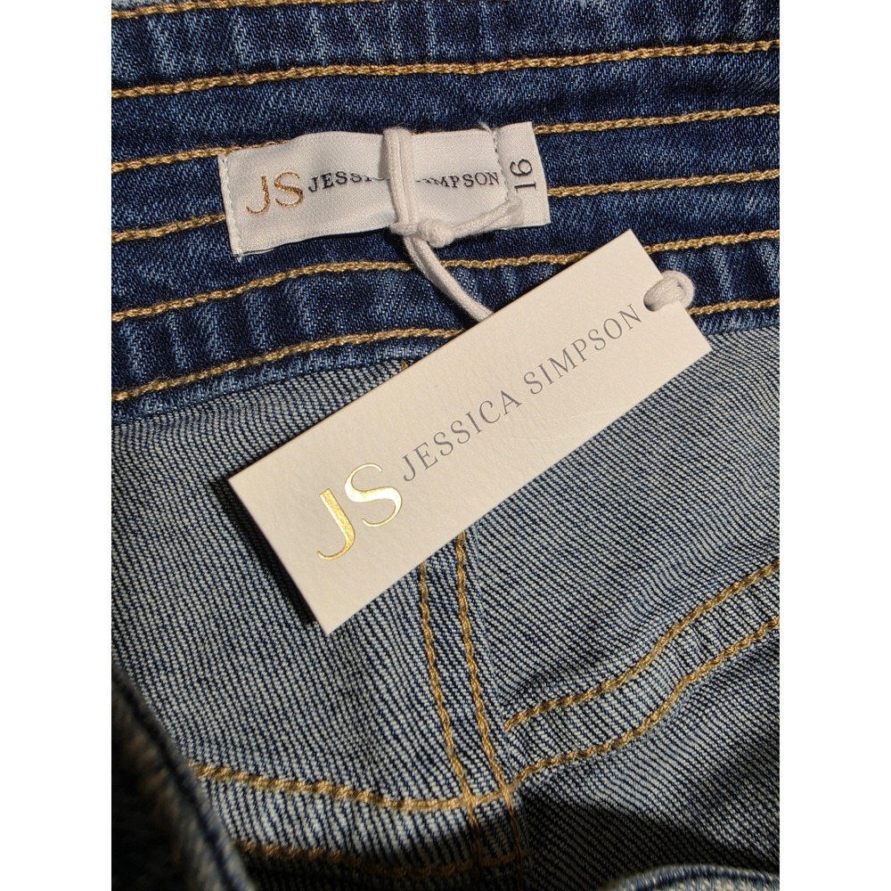 Jessica Simpson Marlin Lace Up Wide Leg Jeans Medium Wash Blue Denim Womens 16 - Picture 9 of 12